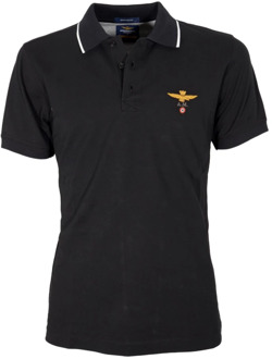 Aeronautica Militare Basis Katoenen Korte Mouw Polo Shirt Aeronautica Militare , Black , Heren - 2Xl,Xl,M,4Xl,3Xl