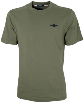 Aeronautica Militare Groen Katoenen Jersey T-Shirt Ts2065 Aeronautica Militare , Green , Heren - 2Xl,Xl,L,M,S,3Xl,4Xl