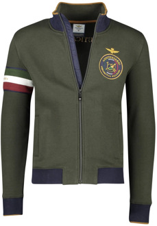 Aeronautica Militare Groene militaire stijl vest met zakken Aeronautica Militare , Green , Heren - 2Xl,4Xl