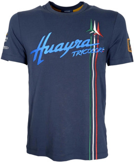 Aeronautica Militare Huayra Tricolore Blauw T-Shirt Aeronautica Militare , Blue , Heren - 2Xl,Xl,L,M,S,3Xl