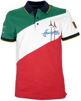 Aeronautica Militare Huayra Tricolore Polo Shirt Aeronautica Militare , Multicolor , Heren - 2Xl,Xl,L,M,S,4Xl,3Xl