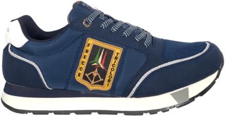 Aeronautica Militare Klassieke Sneakers met Tricolor Pijlen in Blauw Aeronautica Militare , Blue , Heren - 44 Eu,41 EU