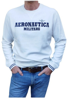 Aeronautica Militare Piqué Katoenen Sweatshirt Aeronautica Militare , White , Heren - XL