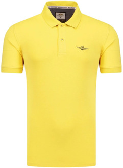 Aeronautica Militare Polo Shirts Aeronautica Militare , Yellow , Heren - 2Xl,Xl,L,M,S,4Xl,3Xl