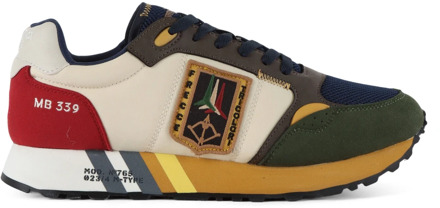 Aeronautica Militare Sneakers van stof en imitatieleer met logopatch Aeronautica Militare , Multicolor , Heren - 44 Eu,42 Eu,43 Eu,41 Eu,40 EU