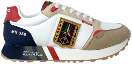 Aeronautica Militare Tricolori Running Sneakers Wit Multicolor Aeronautica Militare , White , Heren - 41 Eu,43 EU