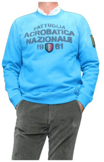Aeronautica Militare Vintage Gewassen Sweatshirt Aeronautica Militare , Blue , Heren - Xl,M