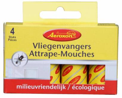 Aeroxon 4x Aeroxon vliegenvangers met plakstrip 22 cm - Vliegenstrips milieuvriendelijk 4 stuks