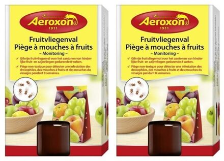 Aeroxon fruitvliegenval 40 ml - 2x - Fruitvliegjes vangers - Insectenbestrijding