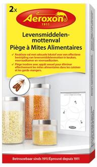 Aeroxon levensmiddelenmottenval 17,6 x 9,5 cm wit 2 stuks