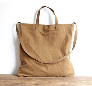 Aetoo Grote Capaciteit Canvas Tas Eenvoudige Art Enkele Schoudertas Vrouwen Vintage Eenvoudige Draagbare Grote Canvas Handtas bruin