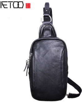 AETOO Leather chest bag, men's retro full-grain head head leather casual one-shoulder slanted bag