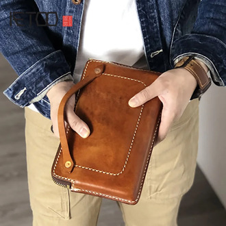 AETOO Leather hand-stitched leather handbag, men's retro casual hundred-capacity hand bag