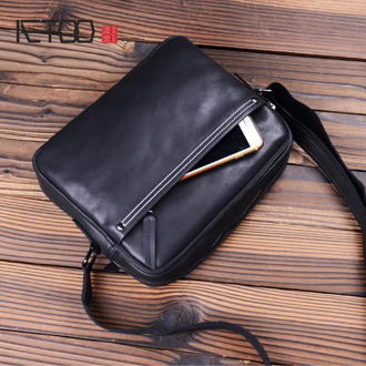 AETOO Leather handmade men's bags, head leather slant edifer bags, men's casual postman bags, large-capacity shoulder bags