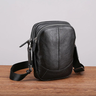 AETOO Leather shoulder bag men casual fashion trend mini diagonal cross head layer leather men's small bag