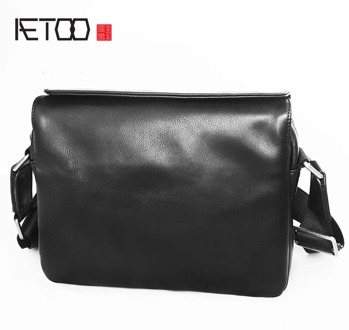 AETOO Leather shoulder bag, simple fashion large capacity messenger bag, business casual men's bag