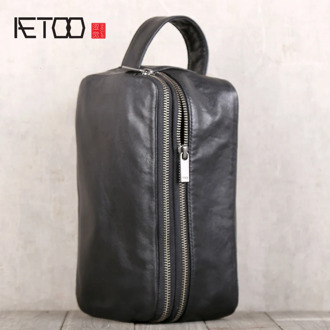 AETOO Men's head cowhide handbag leather Casual handbag