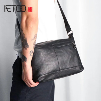 AETOO The first layer of leather medium cross-body bag business casual wild horizontal simple men's commuter bag