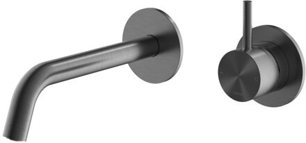 Afbouwdeel Archie Inbouw Wastafelmengkraan Met 3+ 3 Inbouwsysteem en 18 cm Uitloop Geborsteld Gunmetal PVD