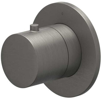 Afbouwdeel IVY Bond Flow-Through Stopkraan Symmetry Met Rond Rozet Geborsteld Metal Black PVD IVY