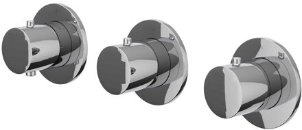 Afbouwdeel IVY Bond Inbouwthermostaat 2 Stopkranen Symmetry Met Ronde Rozetten Chroom