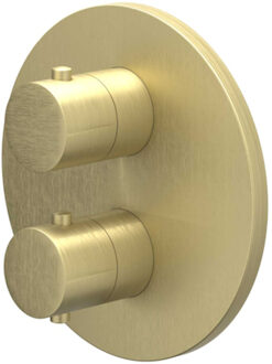 Afbouwdeel IVY Bond Inbouwthermostaat 2-weg Met Rond Rozet Geborsteld Mat Goud PVD