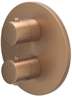 Afbouwdeel IVY Bond Inbouwthermostaat 2-weg Met Rond Rozet Geborsteld Mat Koper PVD