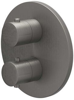 Afbouwdeel IVY Bond Inbouwthermostaat 2-weg Met Rond Rozet Geborsteld Metal Black PVD
