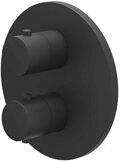 Afbouwdeel IVY Bond Inbouwthermostaat 2-weg Met Rond Rozet Mat Zwart PED