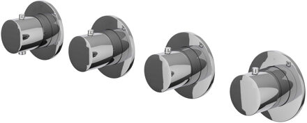 Afbouwdeel IVY Bond Inbouwthermostaat 3 Stopkranen Symmetry Met Ronde Rozetten Chroom IVY