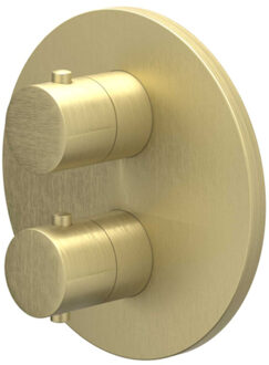 Afbouwdeel IVY Bond Inbouwthermostaat 3-weg Met Rond Rozet Geborsteld Mat Goud PVD