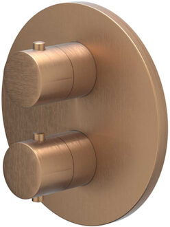 Afbouwdeel IVY Bond Inbouwthermostaat 3-weg Met Rond Rozet Geborsteld Mat Koper PVD