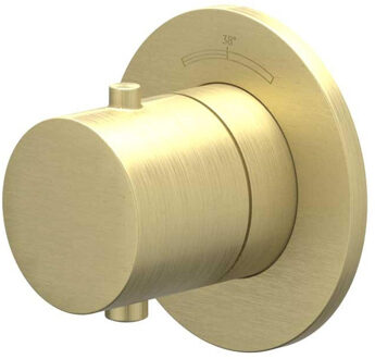 Afbouwdeel IVY Bond Inbouwthermostaat Symmetry Met Rond Rozet Geborsteld Mat Goud PVD IVY