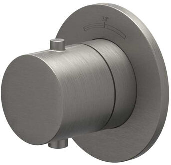 Afbouwdeel IVY Bond Inbouwthermostaat Symmetry Met Rond Rozet Geborsteld Metal Black PVD IVY