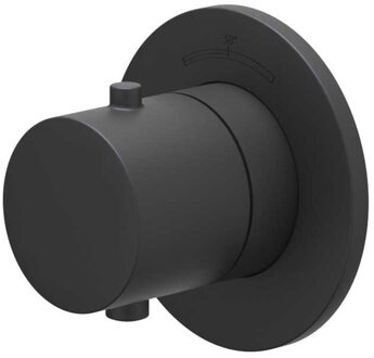 Afbouwdeel IVY Bond Inbouwthermostaat Symmetry Met Rond Rozet Mat Zwart PED IVY