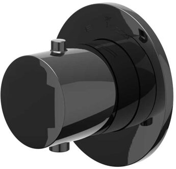 Afbouwdeel IVY Bond Inbouwthermostaat Symmetry Met Rond Rozet Zwart Chroom PVD IVY