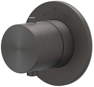 Afbouwdeel IVY Concord Inbouw Stopkraan Symmetry Met Rond Rozet RVS316 Geborsteld Carbon Black PVD IVY