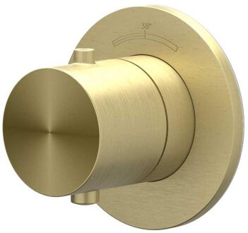 Afbouwdeel IVY Concord Inbouw Stopkraan Symmetry Met Rond Rozet RVS316 Geborsteld Mat Goud PVD IVY