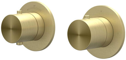 Afbouwdeel IVY Concord Inbouwthermostaat 2-weg Stop-Omstel Symmetry Met Rond Rozet RVS316 Geborsteld Mat Goud PVD Geborsteld RVS316 Mat Goud PVD
