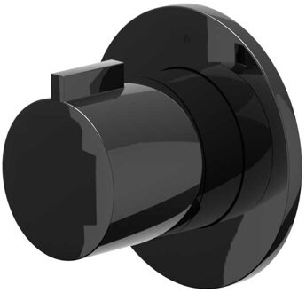 Afbouwdeel IVY Pact Flow-Through Stopkraan Symmetry Met Rond Rozet Zwart Chroom PVD IVY