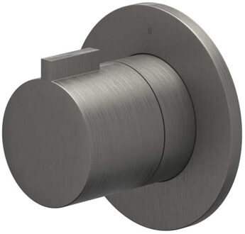 Afbouwdeel IVY Pact Inbouw Stopkraan Symmetry Met Rond Rozet Geborsteld Metal Black PVD IVY