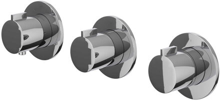 Afbouwdeel IVY Pact Inbouwthermostaat 2 Stopkranen Symmetry Met Ronde Rozetten Chroom