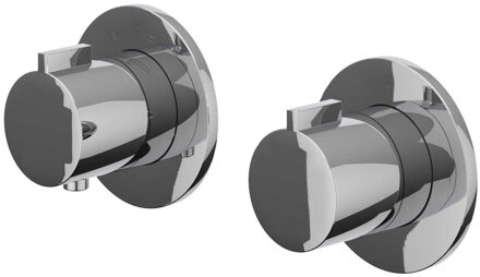 Afbouwdeel IVY Pact Inbouwthermostaat 2-weg Stop-Omstel Met Rond Rozet Chroom