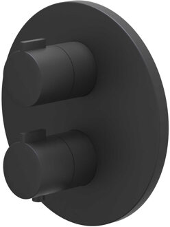 Afbouwdeel IVY Pact Inbouwthermostaat Stop-Omstel Met Rond Rozet Mat Zwart PED IVY