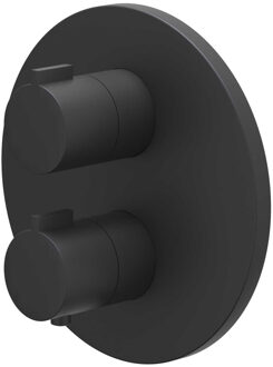 Afbouwdeel IVY Pact Inbouwthermostaat Symmetry 2-Weg Stop-Omstel Met Rond Rozet Mat Zwart PED