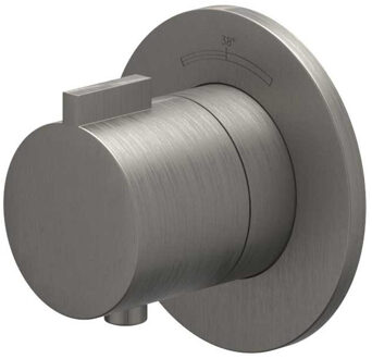 Afbouwdeel IVY Pact Inbouwthermostaat Symmetry Met Rond Rozet Geborsteld Metal Black PVD IVY