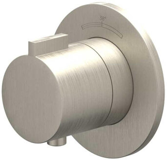 Afbouwdeel IVY Pact Inbouwthermostaat Symmetry Met Rond Rozet Geborsteld Nickel PVD IVY