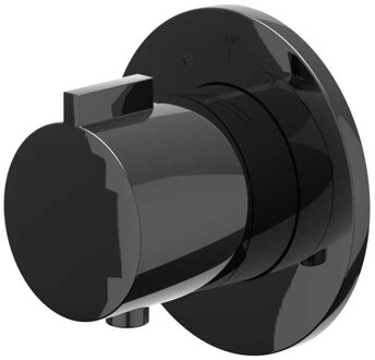 Afbouwdeel IVY Pact Inbouwthermostaat Symmetry Met Rond Rozet Zwart Chroom PVD IVY