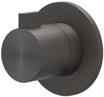 Afbouwdeel IVY Tribe Inbouw Stopkraan Symmetry Met Rond Rozet RVS316 Geborsteld Carbon Black PVD IVY