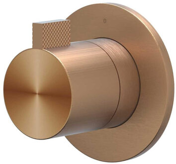 Afbouwdeel IVY Tribe Inbouw Stopkraan Symmetry Met Rond Rozet RVS316 Geborsteld Mat Koper PVD IVY